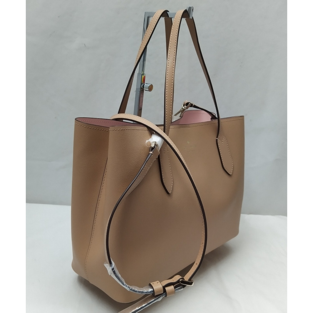 Kate Spade New York Beige Leather Double Handles Tote Bag - NWT $359 - Picture 5 of 16